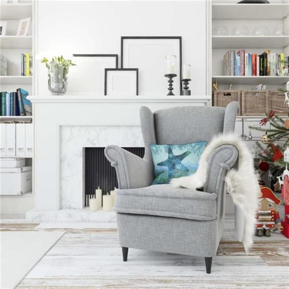 4 Pcs  Beach Throw Pillow Covers 18x18 Coastal Theme Pillow Cases Blue Green - Picture 4 of 6